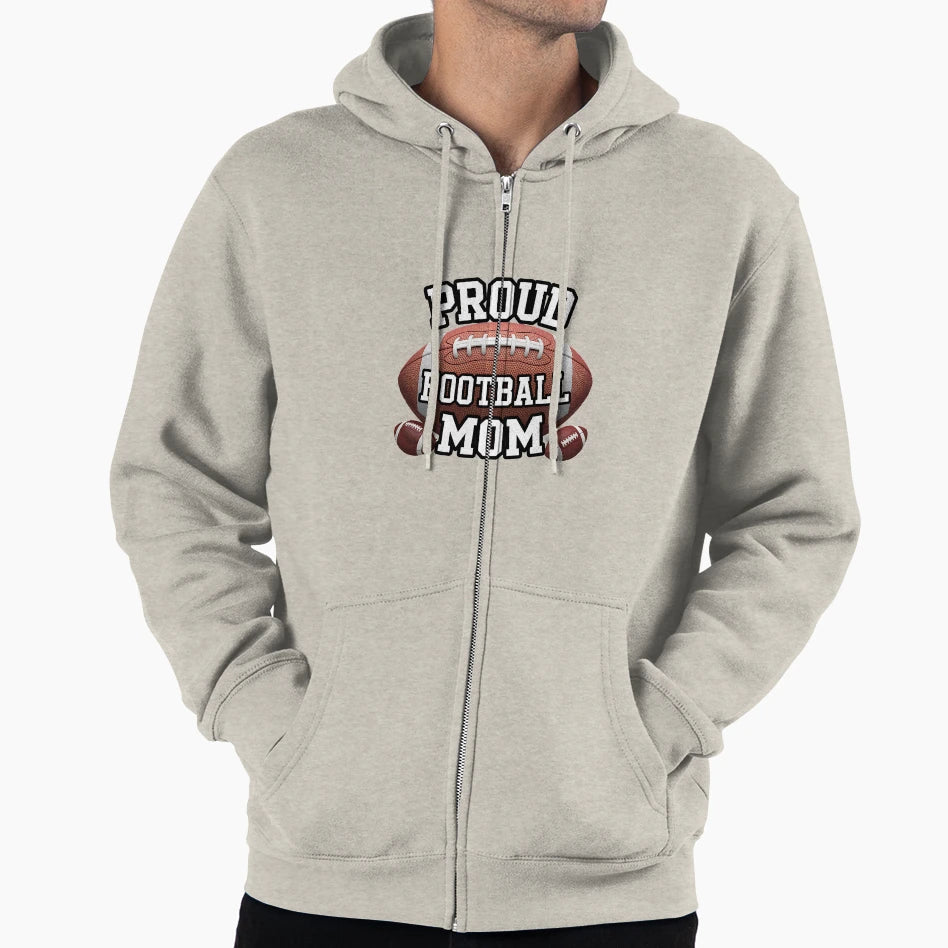 Proud Football Mom Multiple And Words Hoodie - Aesthetic Graphic Men Women - T-Shirt, Sweatshirt, Hoodie