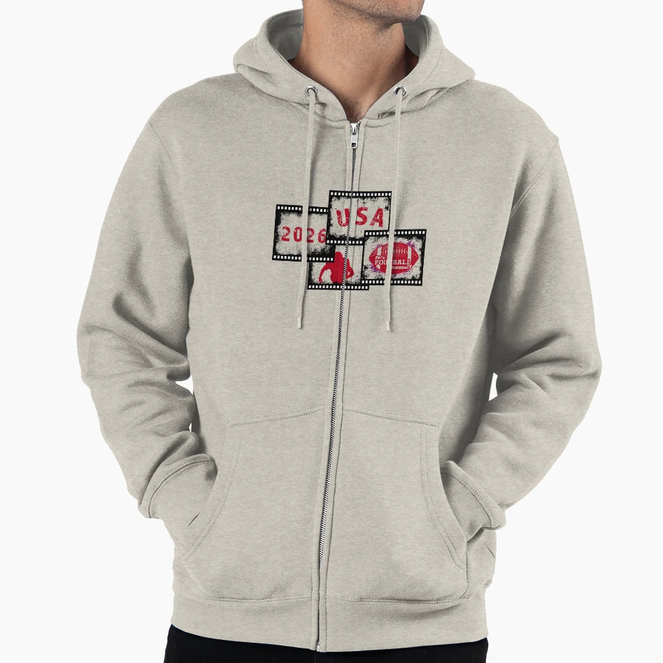 Usa Football 2026 Film Strip Sports Hoodie - Novelty Apparel Men Women - T-Shirt, Sweatshirt, Hoodie