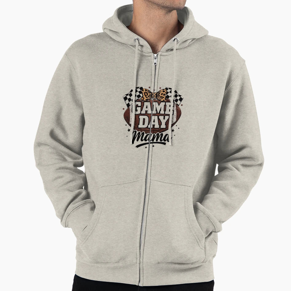 Game Day Mama Football Checkered Bow T-Shirt - Graphic Print Men Women - T-Shirt, Sweatshirt, Hoodie