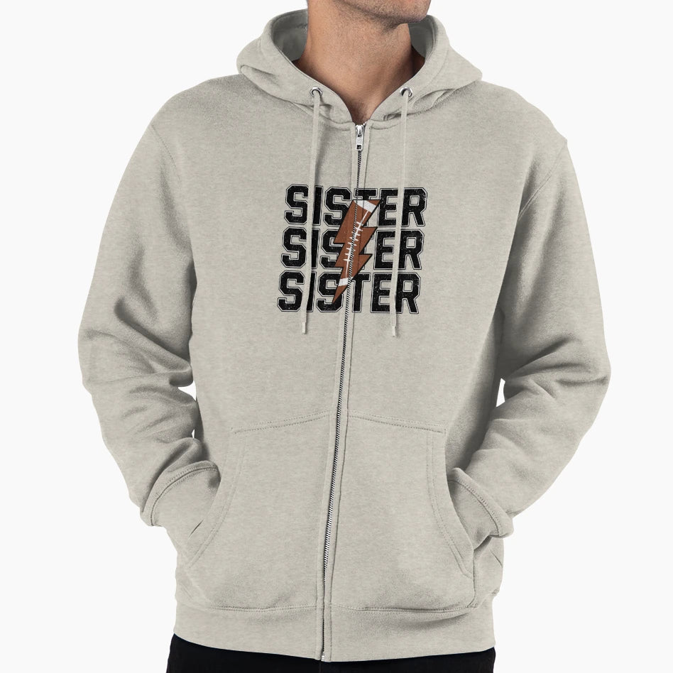 Grunge Lightning Bolt Sister Hoodie - Trendy Graphic Men Women - T-Shirt, Sweatshirt, Hoodie