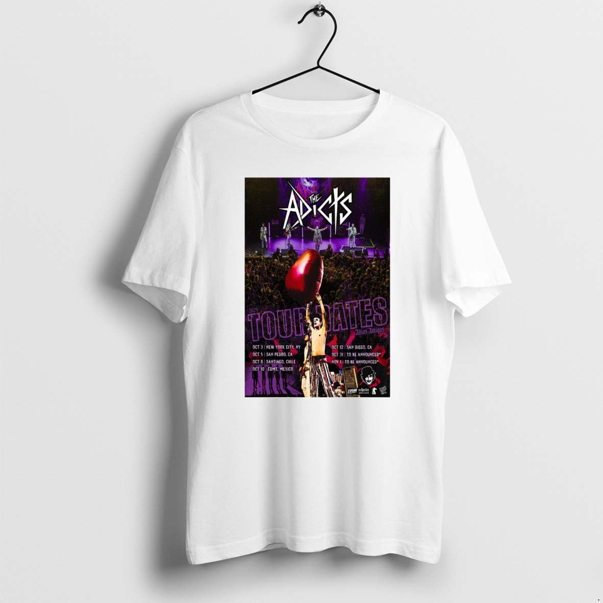 The Adicts Punk Rock Tour 2025 - Adult & Kids T-Shirts, Sweatshirts & Hoodies apparel design preview 1
