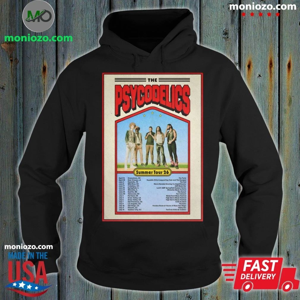 Original The Psycodelics Summer Tour 26 Poster - Adult & Kids T-Shirts, Sweatshirts & Hoodies apparel design preview 2