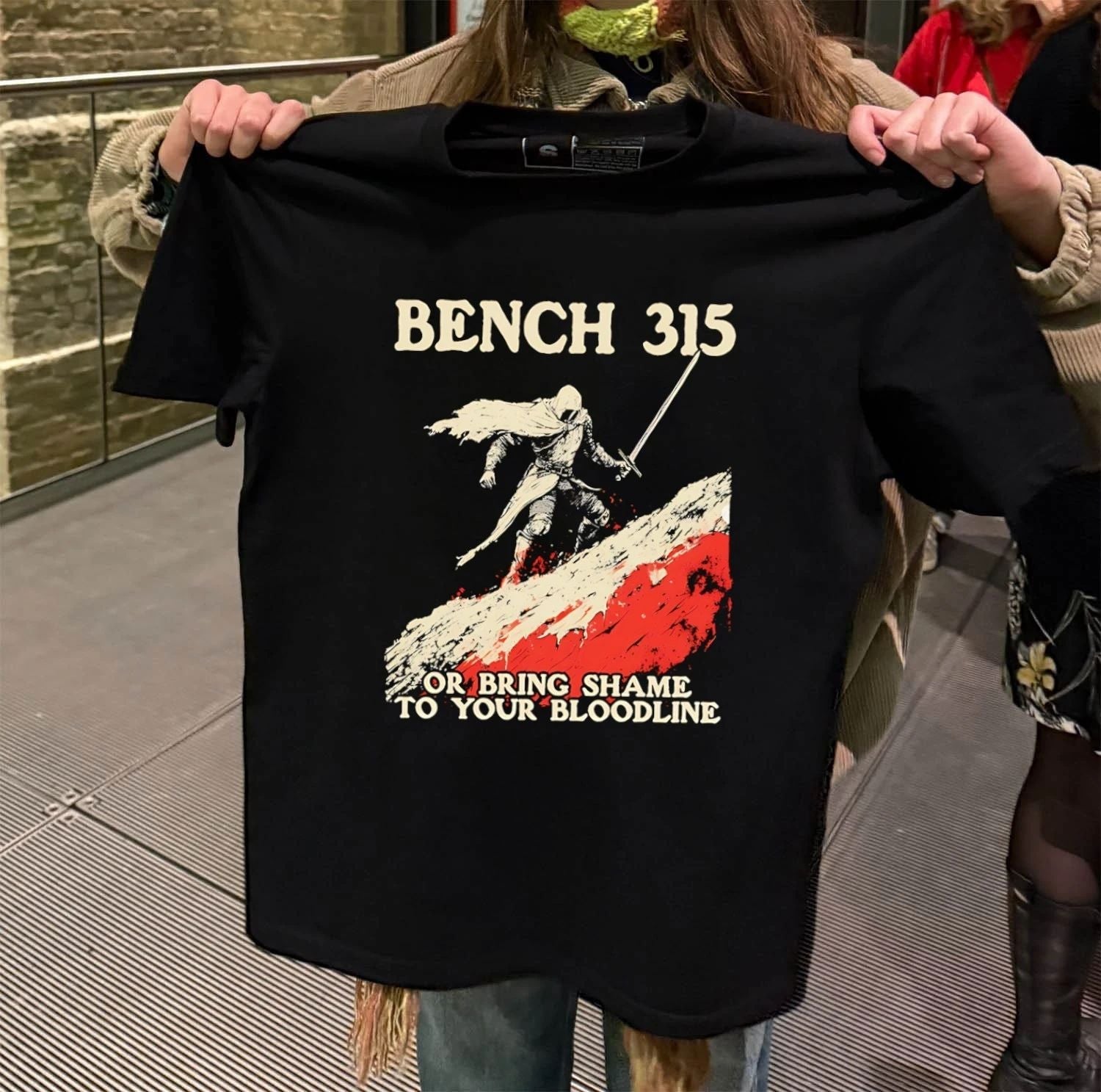 Bench 315 Or Bring Shame To Your Bloodline Knight - Adult & Kids T-Shirts, Sweatshirts & Hoodies apparel design preview 2
