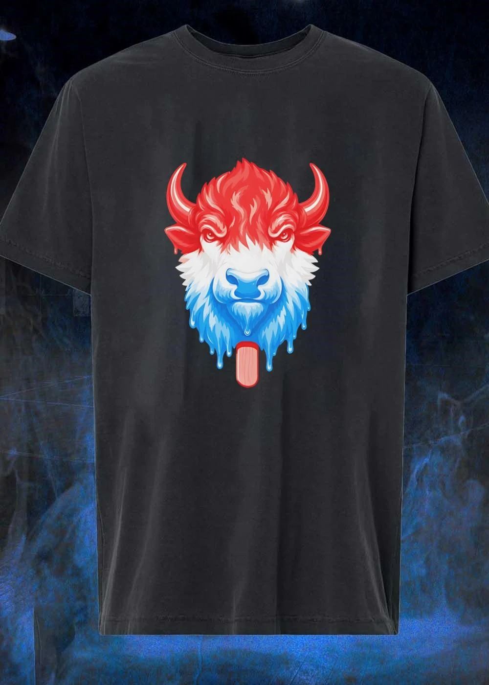 Red White Blue Melting Buffalo Popsicle - Adult & Kids T-Shirts, Sweatshirts & Hoodies apparel design preview 1