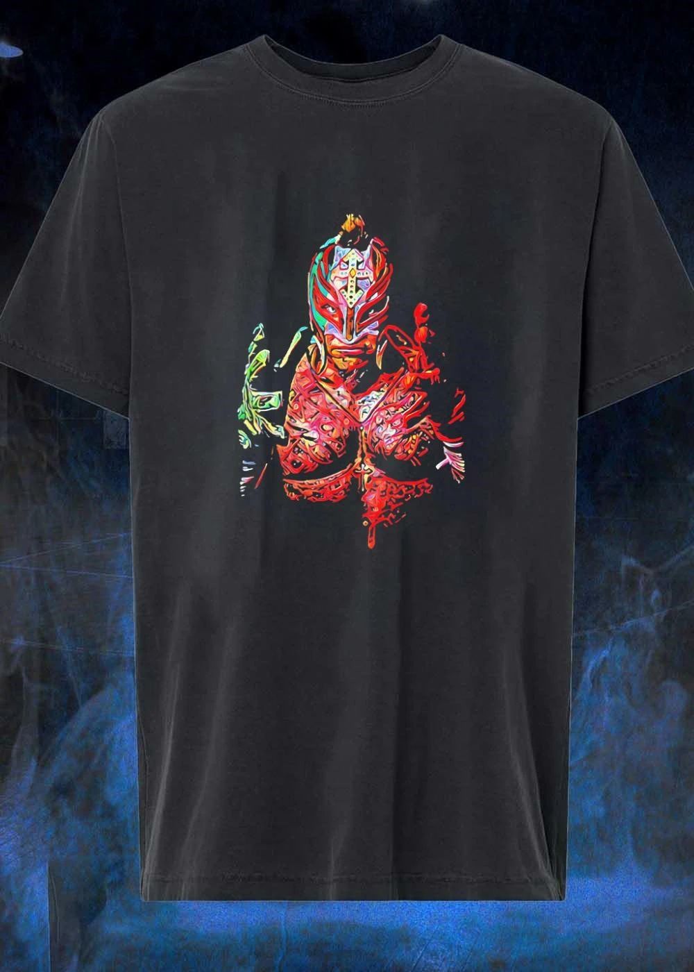 Rey Mysterio Abstract Colorful Mask Illustration - Adult & Kids T-Shirts, Sweatshirts & Hoodies apparel design preview 1