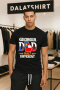 Georgia Dad Built Different Flag State Shape - Adult & Kids T-Shirts, Sweatshirts & Hoodies apparel design preview 1