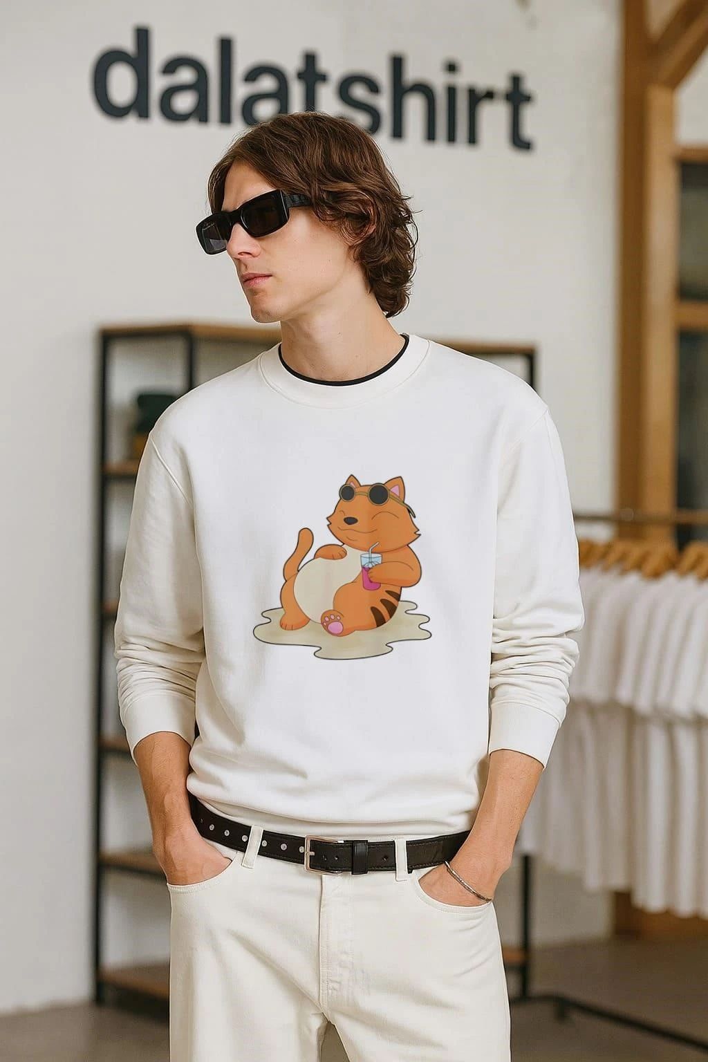 Cat Beach Beverage Summer cute - Adult & Kids T-Shirts, Sweatshirts & Hoodies apparel design preview 2