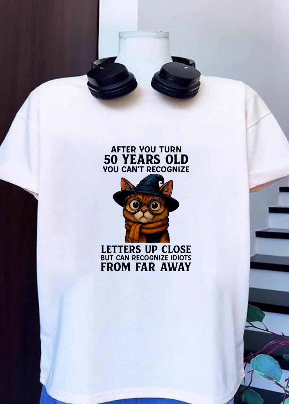After You Turn 50 Years Old Cat Wearing Glasses - Adult & Kids T-Shirts, Sweatshirts & Hoodies apparel design preview 1