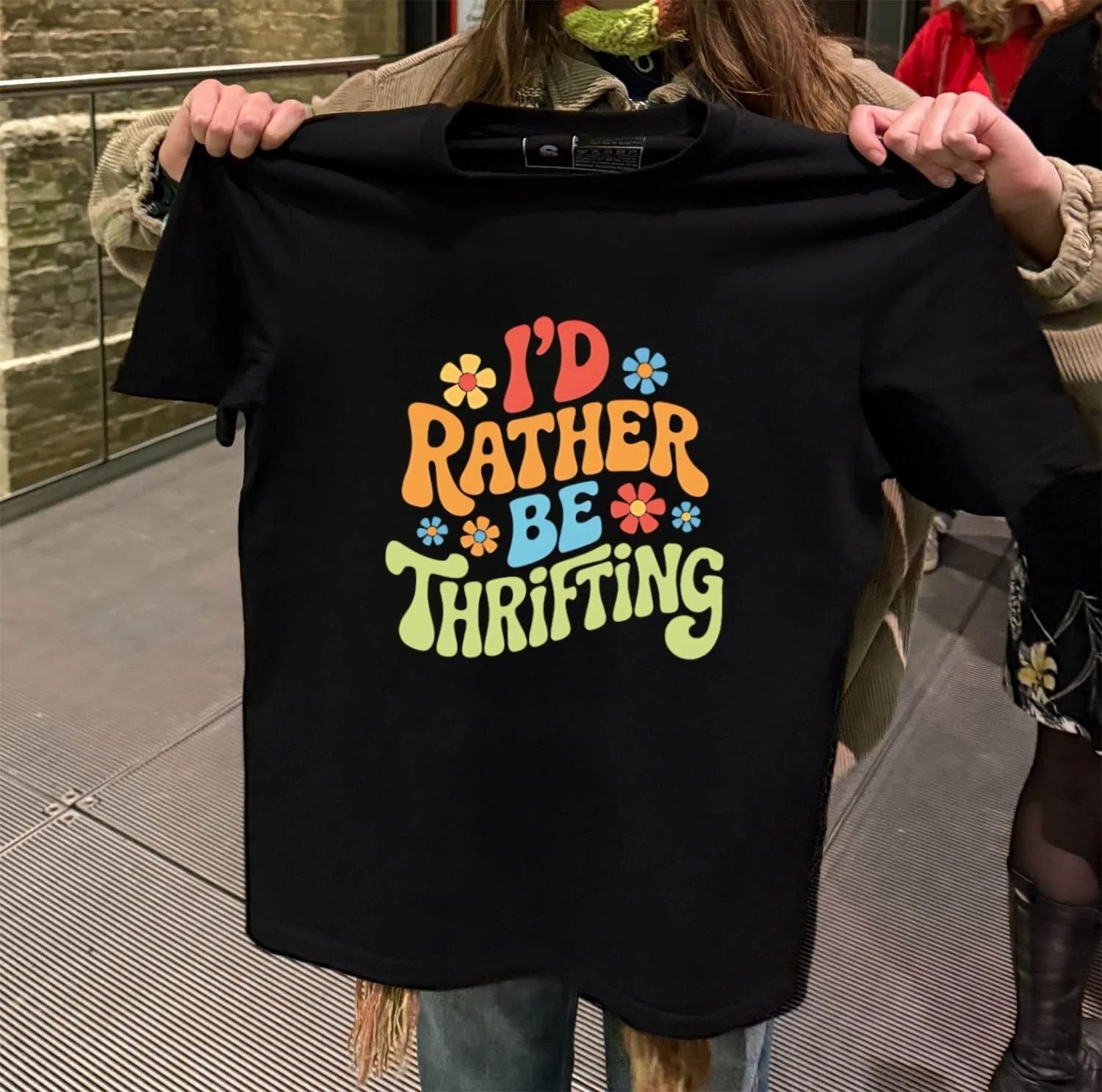 I'd Rather Be Thrifting Retro Flower - Adult & Kids T-Shirts, Sweatshirts & Hoodies apparel design preview 2