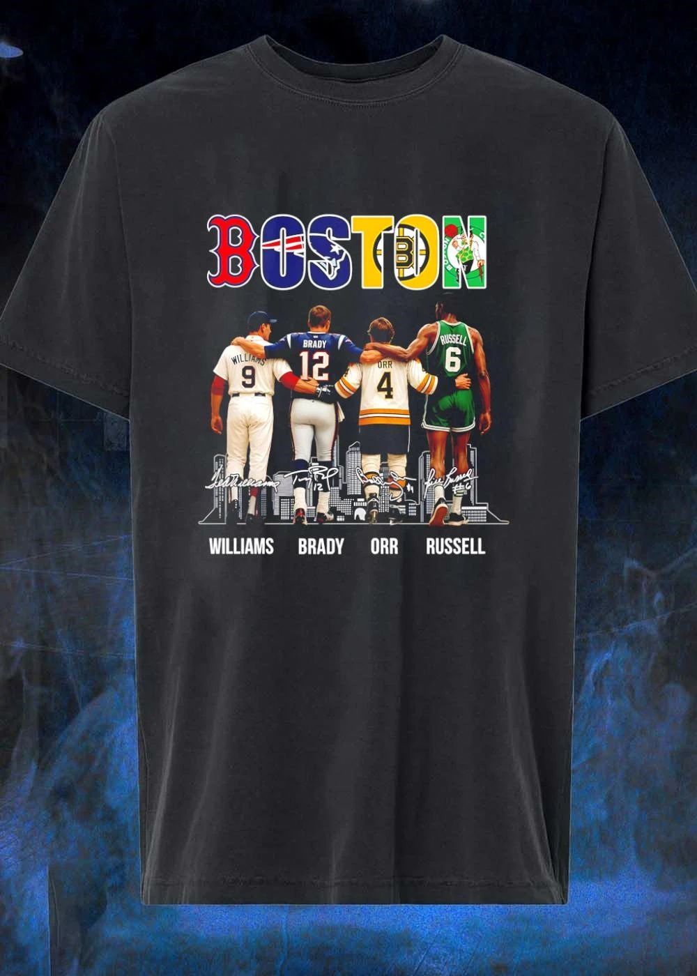 Boston Team Logos Williams Brady Orr Russell - Adult & Kids T-Shirts, Sweatshirts & Hoodies apparel design preview 1