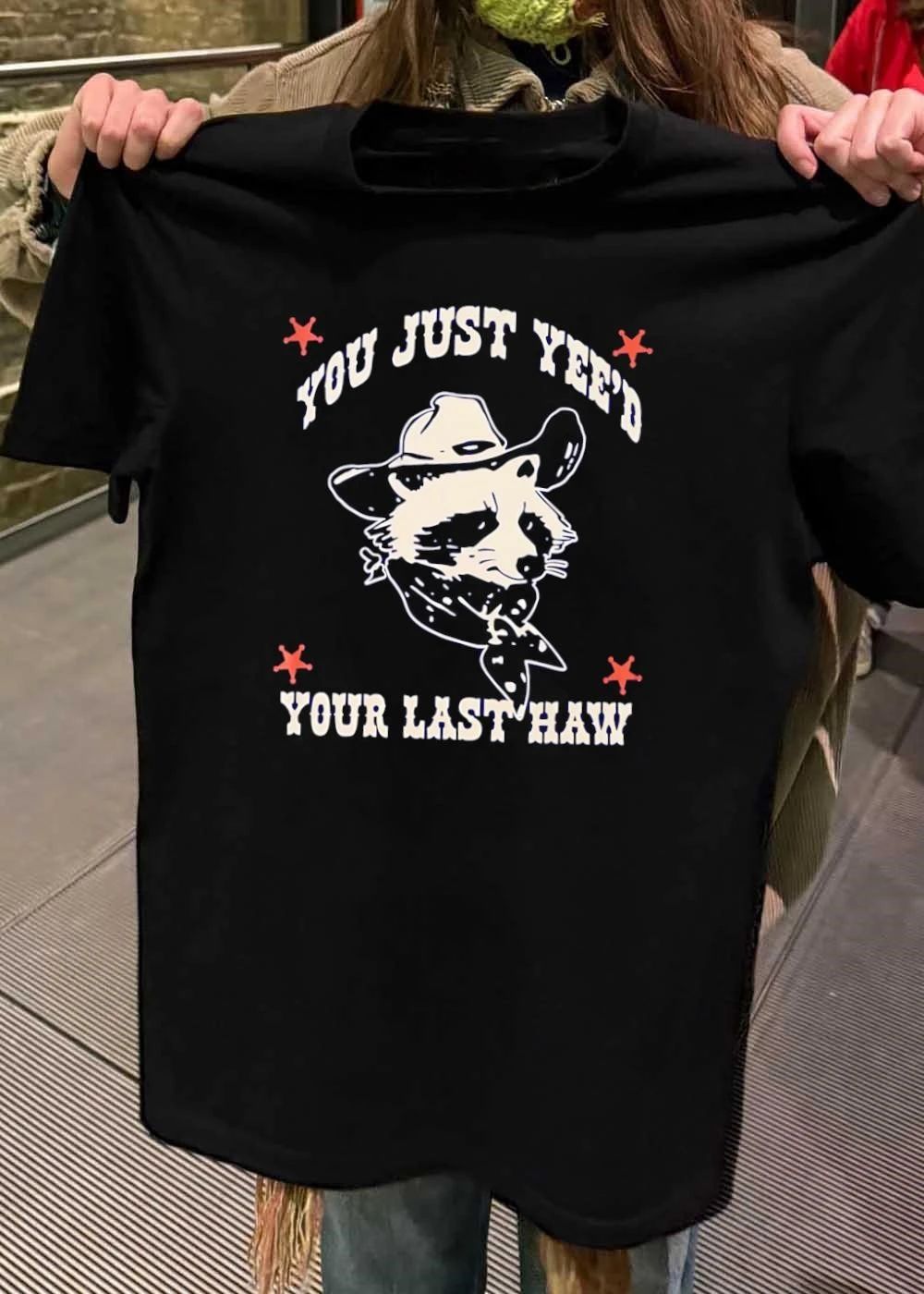 Raccoon Cowboy Hat Bandana You Just Yee'd Your Last - Adult & Kids T-Shirts, Sweatshirts & Hoodies apparel design preview 2