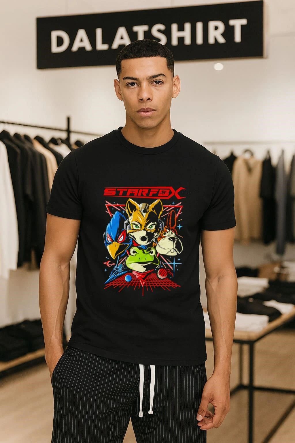 Star Fox Team Falco Peppy Slippy Retro Space - Adult & Kids T-Shirts, Sweatshirts & Hoodies apparel design preview 1