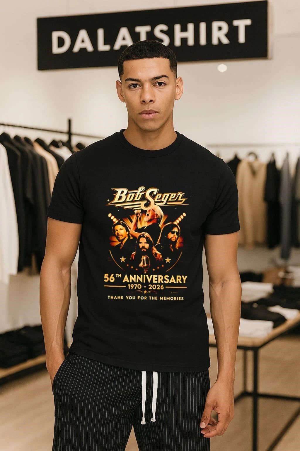 Bob Seger 56th Anniversary 1970 2026 Career Tribute - Adult & Kids T-Shirts, Sweatshirts & Hoodies apparel design preview 1