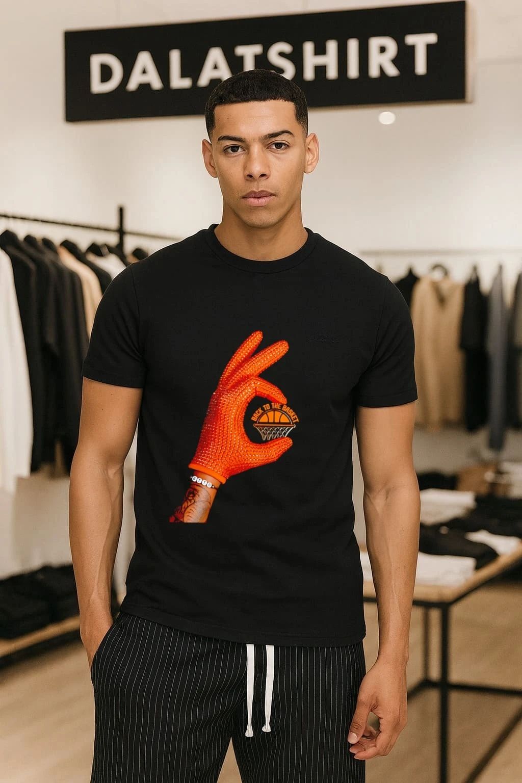 Back To The Basket Orange Rhinestone Glove Basketball - Adult & Kids T-Shirts, Sweatshirts & Hoodies apparel design preview 1