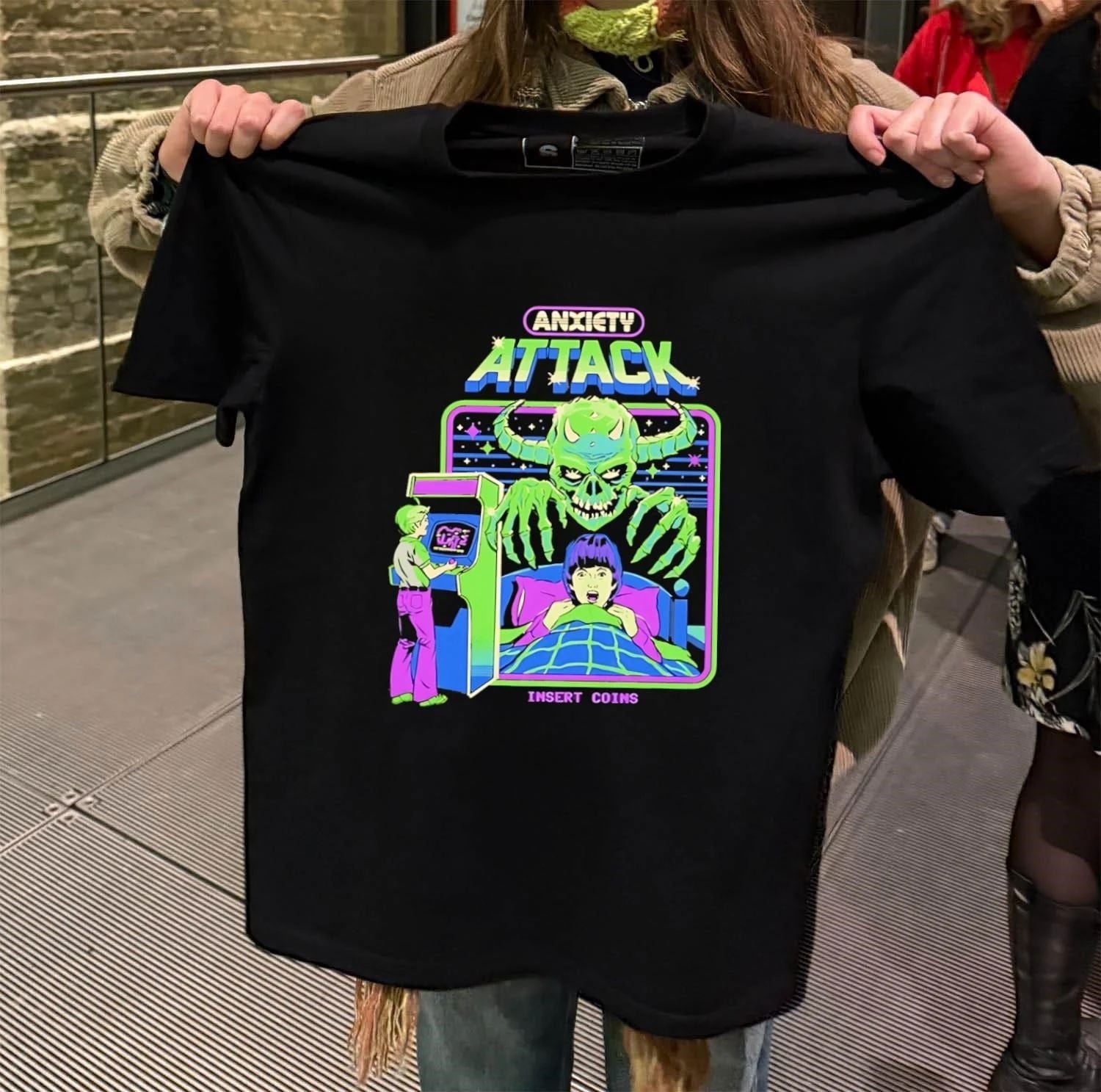 Anxiety Attack Black Steven Rhodes - Adult & Kids T-Shirts, Sweatshirts & Hoodies apparel design preview 2