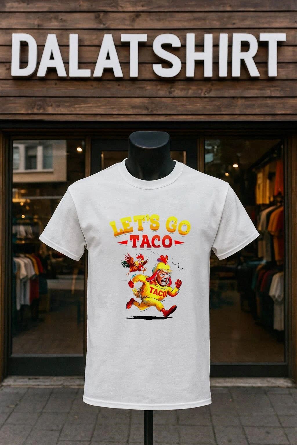 Funny Lets Go Taco Trump Always Chickens Out - Adult & Kids T-Shirts, Sweatshirts & Hoodies apparel design preview 1