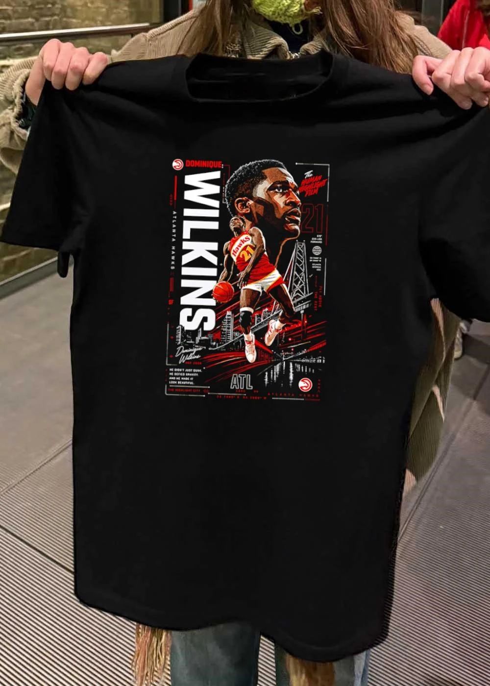 Dominique Wilkins The Human Highlight Film Atlanta - Adult & Kids T-Shirts, Sweatshirts & Hoodies apparel design preview 2