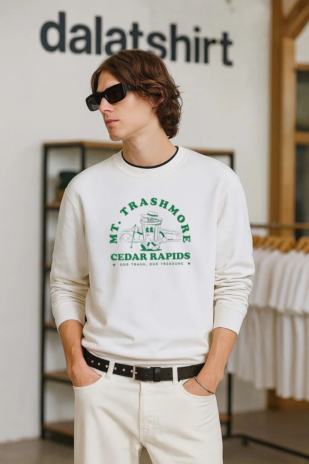 Mt. Trashmore Cedar Rapids Our Trash Treasure cartoon - Adult & Kids T-Shirts, Sweatshirts & Hoodies apparel design preview 2