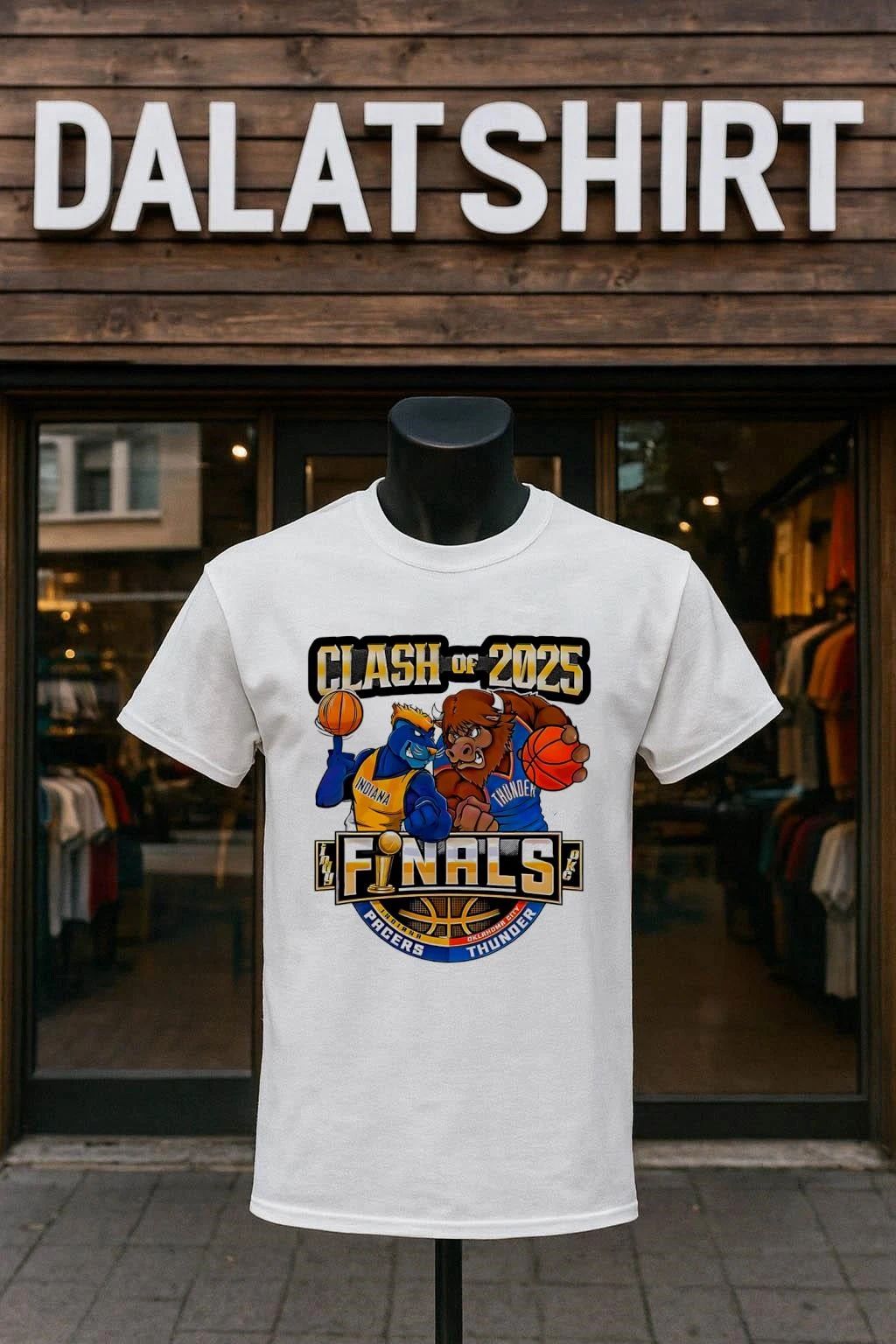 Clash Of 2025 Indiana Pacers Vs Thunder Nba Finals - Adult & Kids T-Shirts, Sweatshirts & Hoodies apparel design preview 1
