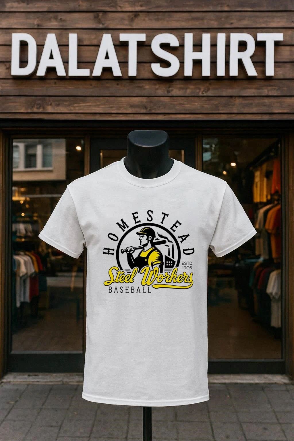 Homestead Steel Workers Baseball est 1905 - Adult & Kids T-Shirts, Sweatshirts & Hoodies apparel design preview 1