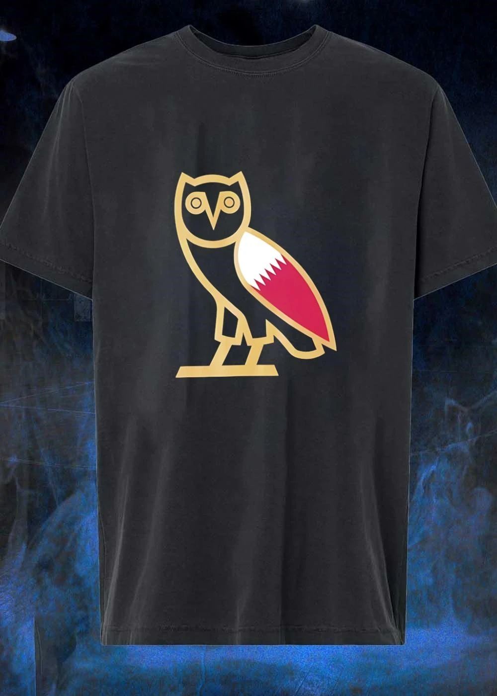 OVO Owl Qatar Flag - Adult & Kids T-Shirts, Sweatshirts & Hoodies apparel design preview 1