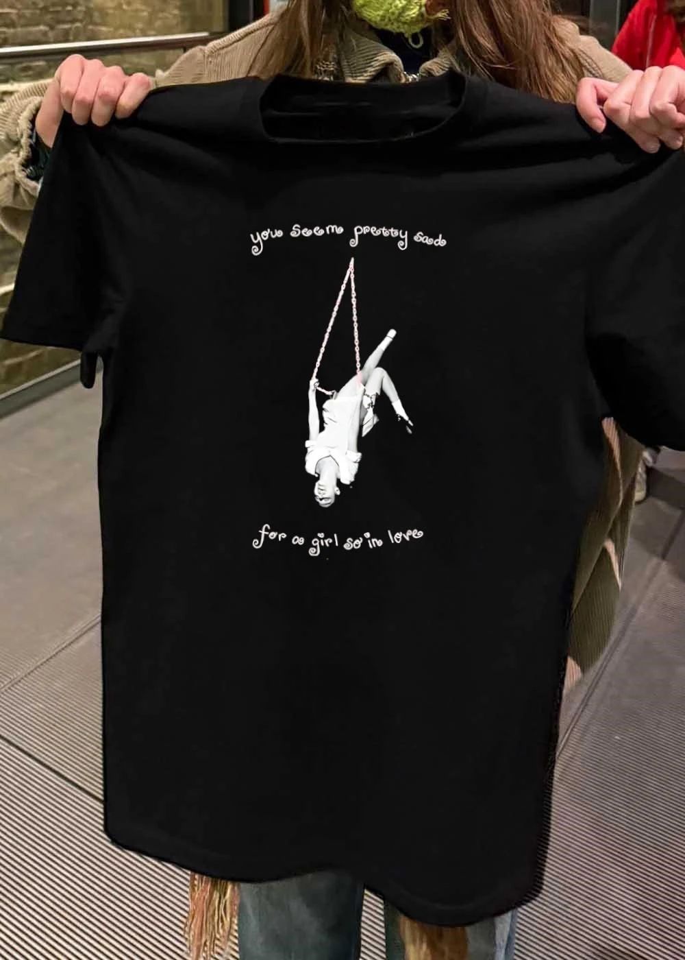 You Seem Pretty Sad for a Girl so in Love Pink Swing - Adult & Kids T-Shirts, Sweatshirts & Hoodies apparel design preview 2