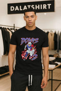 Downs 2 American Football Player Running Through Red - Adult & Kids T-Shirts, Sweatshirts & Hoodies apparel design preview 1