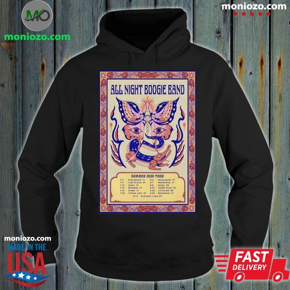 Original All Night Boogie Band Tour Summer 2026 - Adult & Kids T-Shirts, Sweatshirts & Hoodies apparel design preview 2