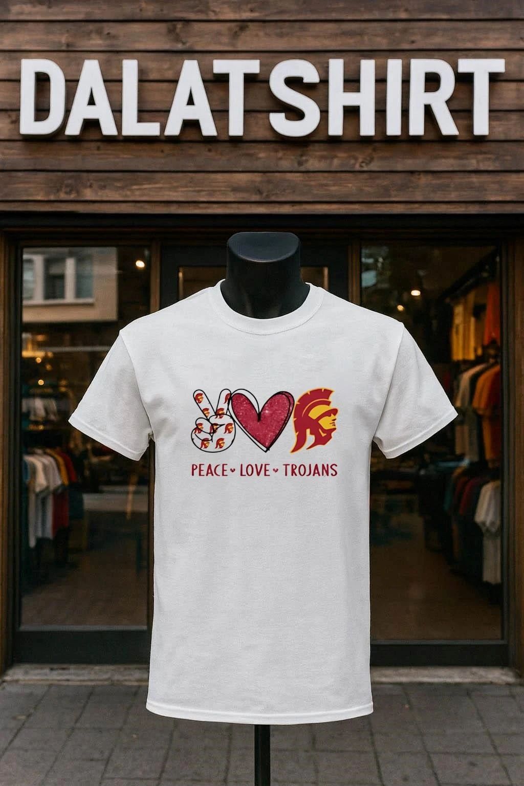 Peace love usc trojans - Adult & Kids T-Shirts, Sweatshirts & Hoodies apparel design preview 1