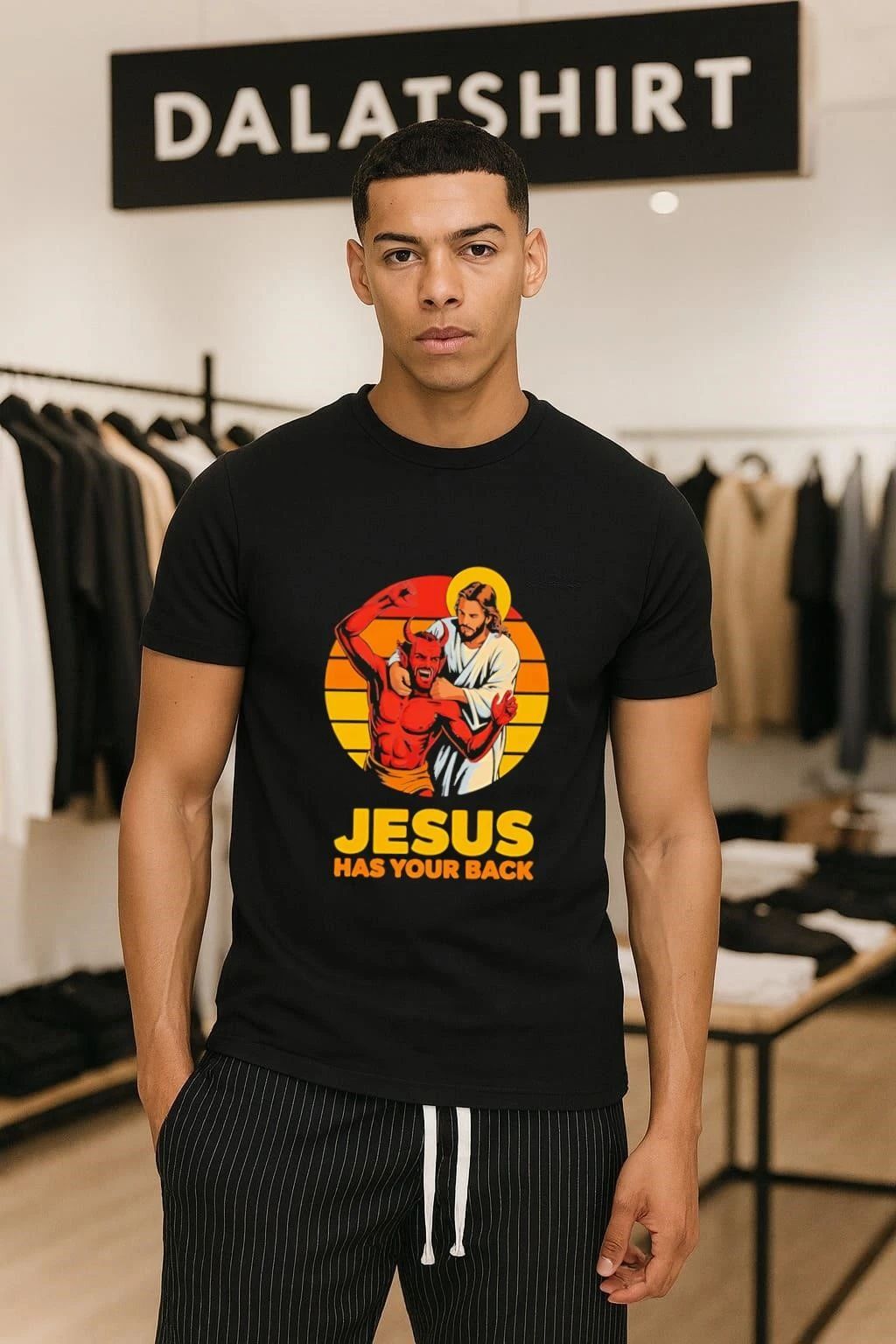 Jesus has your back - Adult & Kids T-Shirts, Sweatshirts & Hoodies apparel design preview 1