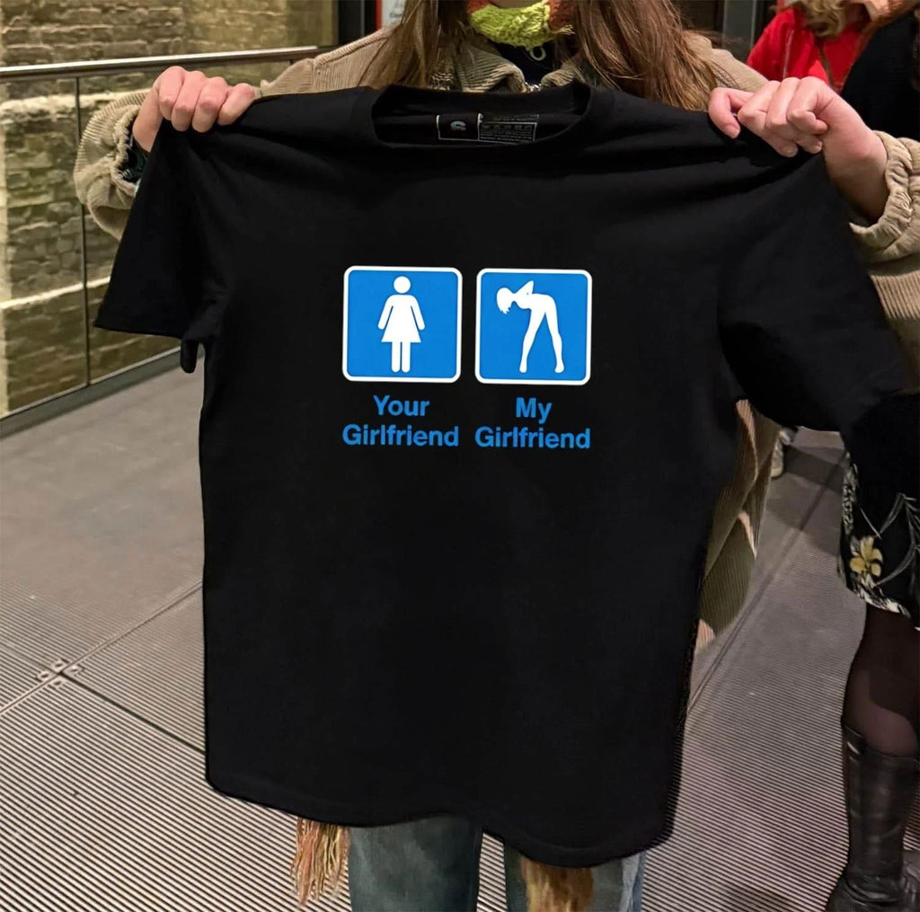 Funny Your Girlfriend vs My Adult Humor - Adult & Kids T-Shirts, Sweatshirts & Hoodies apparel design preview 2