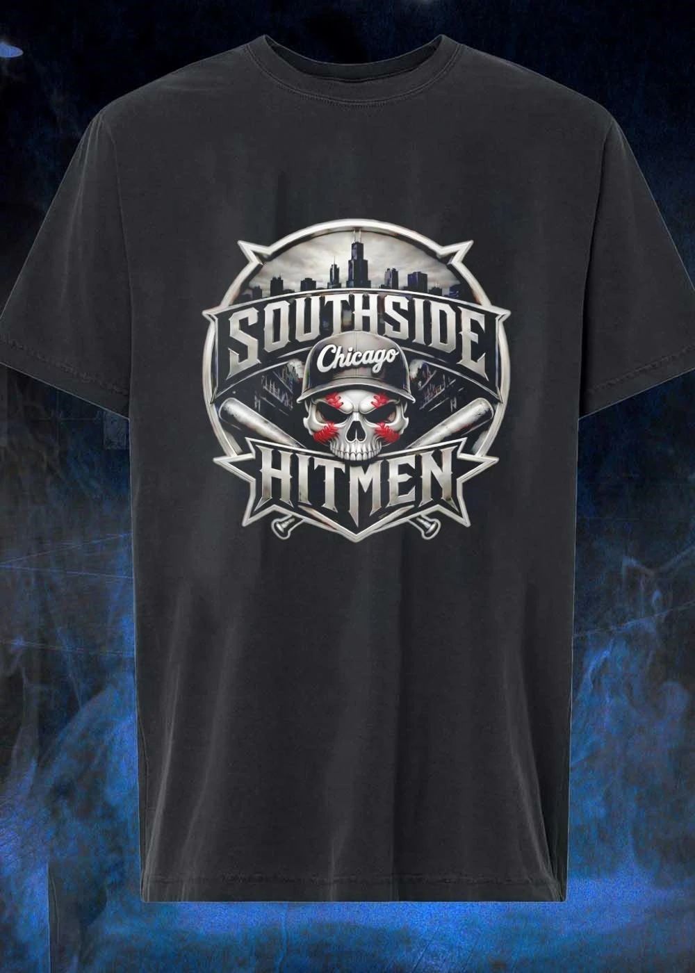 Southside Chicago Hitmen Skull Baseball Bats City - Adult & Kids T-Shirts, Sweatshirts & Hoodies apparel design preview 1