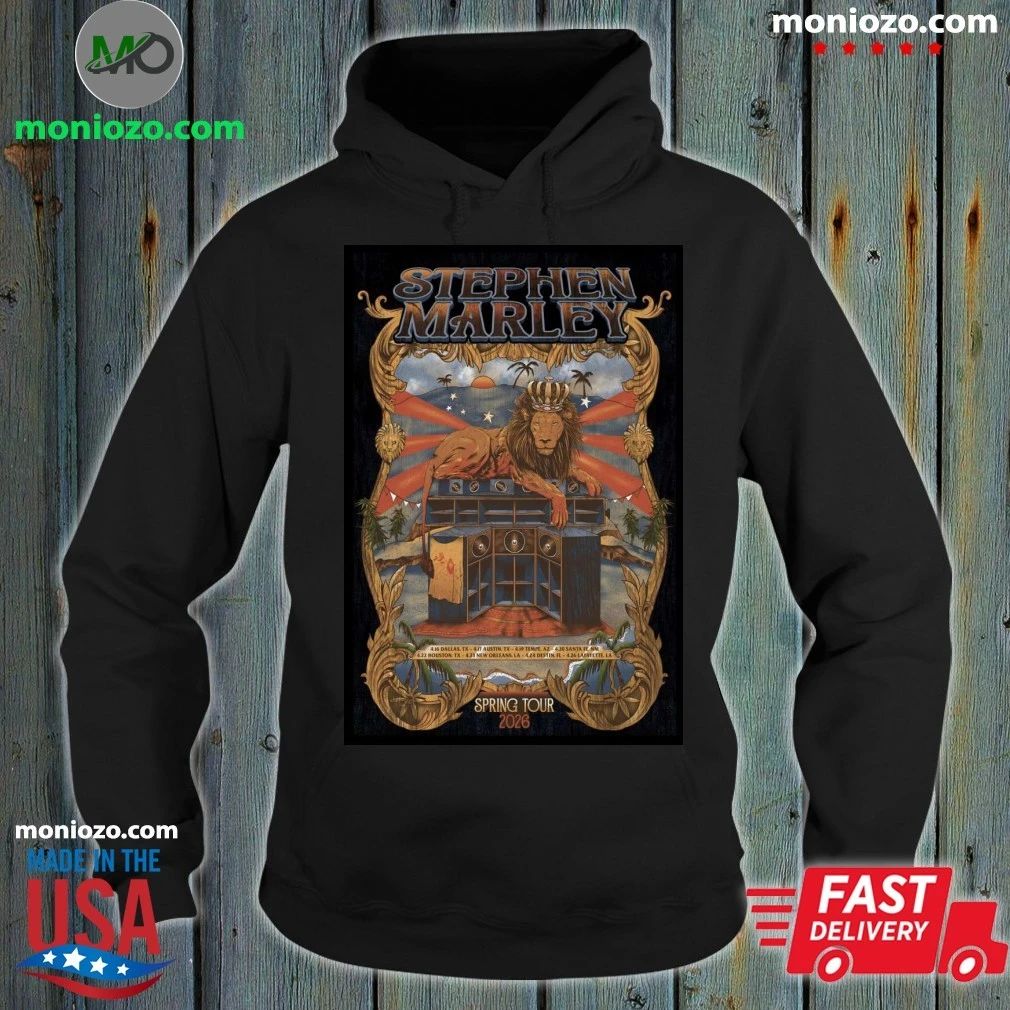 Original Stephen Marley Spring 2026 Shows Poster - Adult & Kids T-Shirts, Sweatshirts & Hoodies apparel design preview 2
