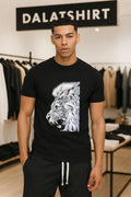 White Lion Head Roaring Black Background - Adult & Kids T-Shirts, Sweatshirts & Hoodies apparel design preview 1