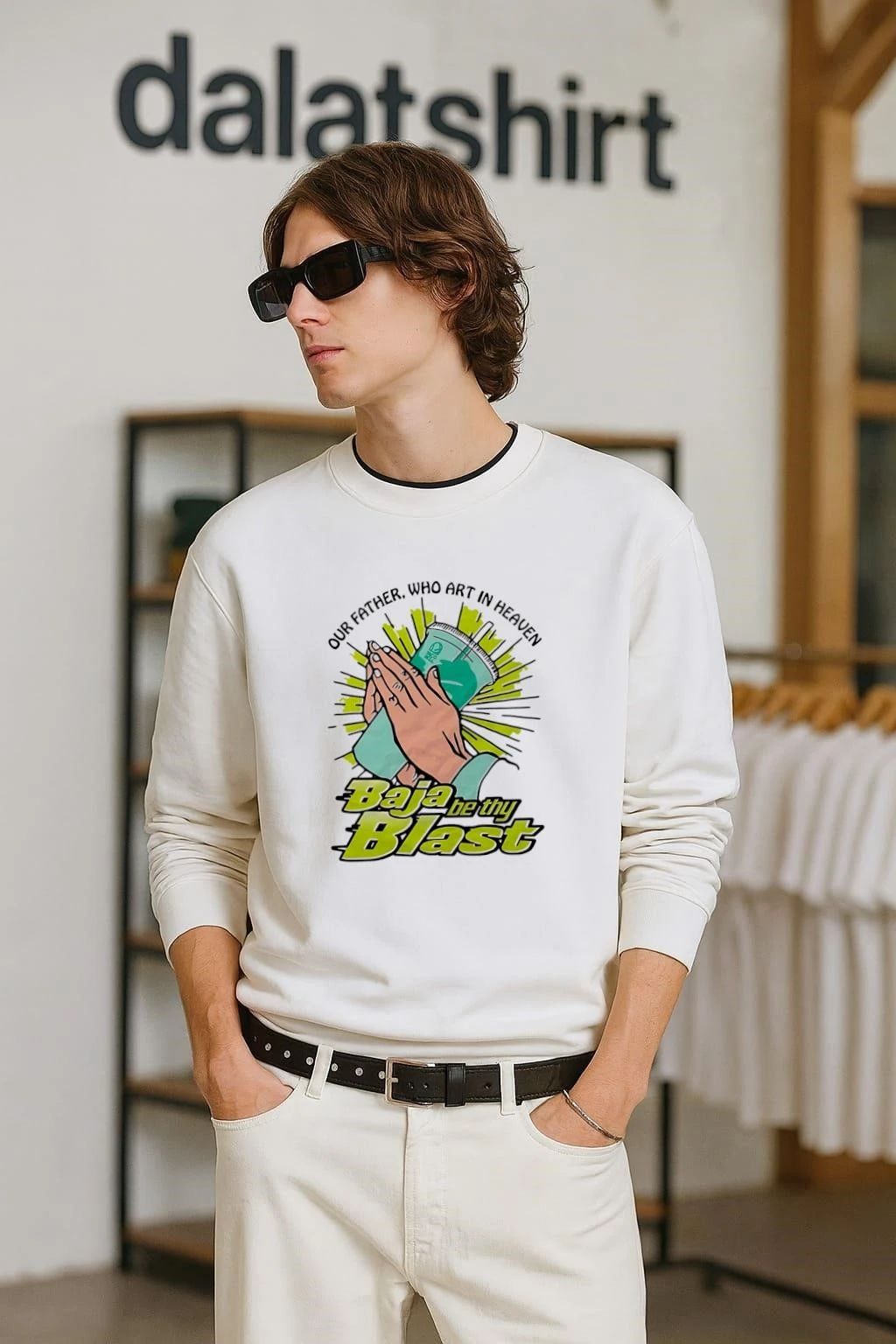 Our Father Who Art In Heaven Baja Be Thy Blast Taco - Adult & Kids T-Shirts, Sweatshirts & Hoodies apparel design preview 2