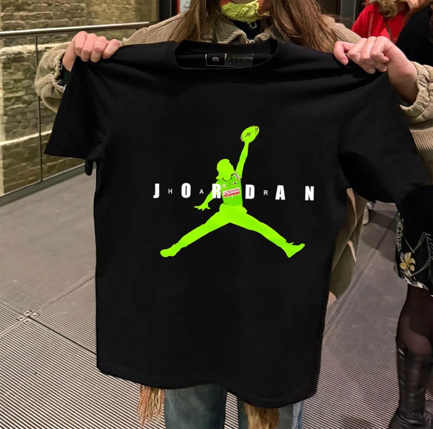 Jhoardan Jumpman Style Rugby Player Canberra Raiders - Adult & Kids T-Shirts, Sweatshirts & Hoodies apparel design preview 2