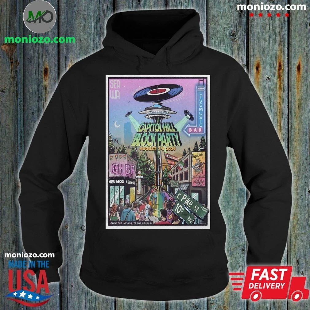 Original Capitol Hill Block Party Seattle WA 8 7-8 9 - Adult & Kids T-Shirts, Sweatshirts & Hoodies apparel design preview 2