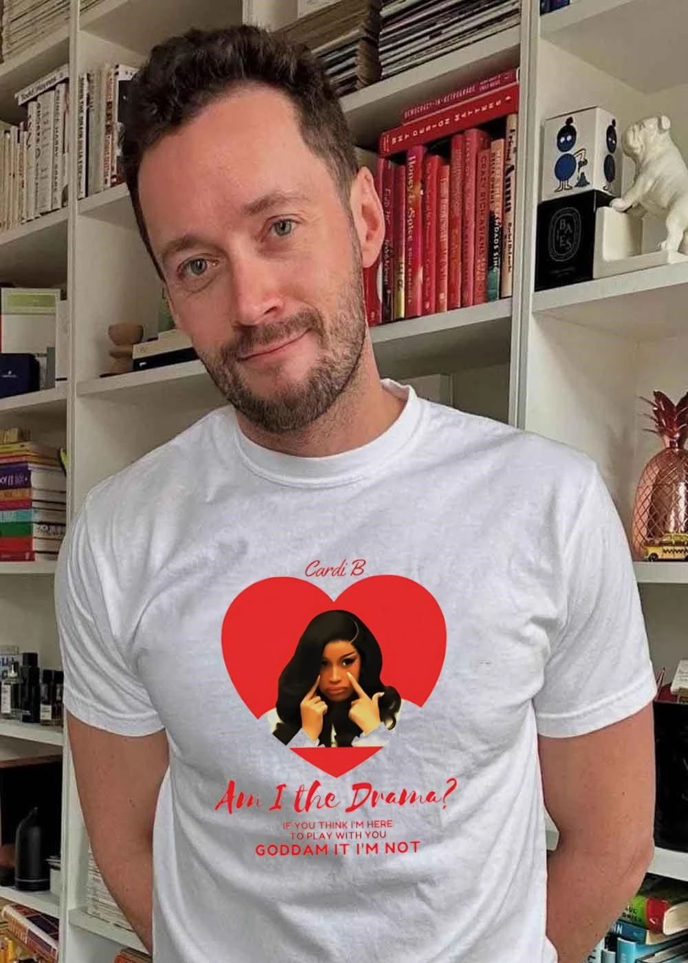 Cardi B Am I The Drama Heart Meme - Adult & Kids T-Shirts, Sweatshirts & Hoodies apparel design preview 2