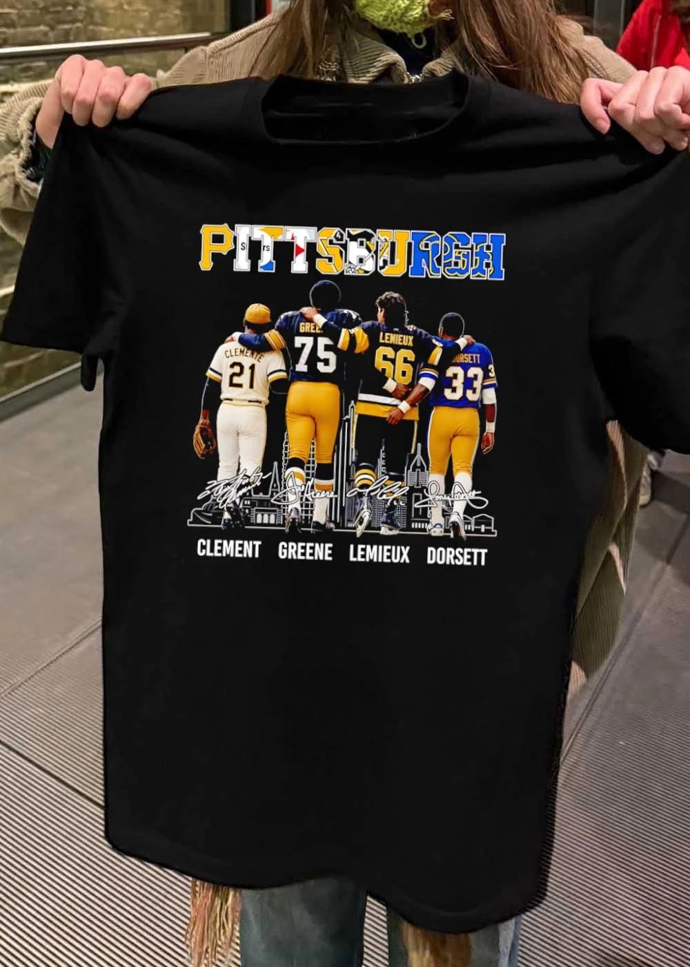 Pittsburgh Sports Legends Clemente Greene Lemieux - Adult & Kids T-Shirts, Sweatshirts & Hoodies apparel design preview 2