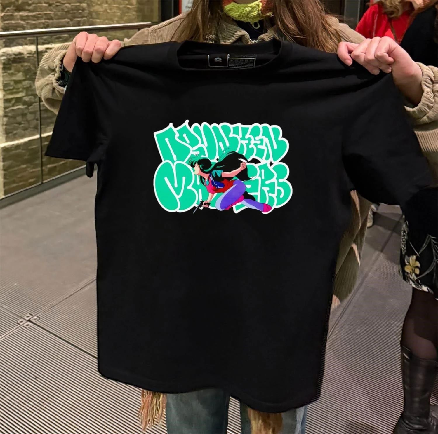 Drunken Masters Anime Girl Green Graffiti - Adult & Kids T-Shirts, Sweatshirts & Hoodies apparel design preview 2