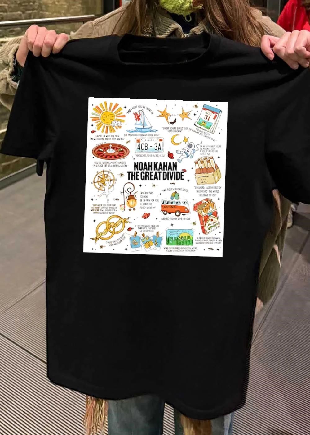 Noah Kahan The Great Divide Garden State Lyric Doodle - Adult & Kids T-Shirts, Sweatshirts & Hoodies apparel design preview 2