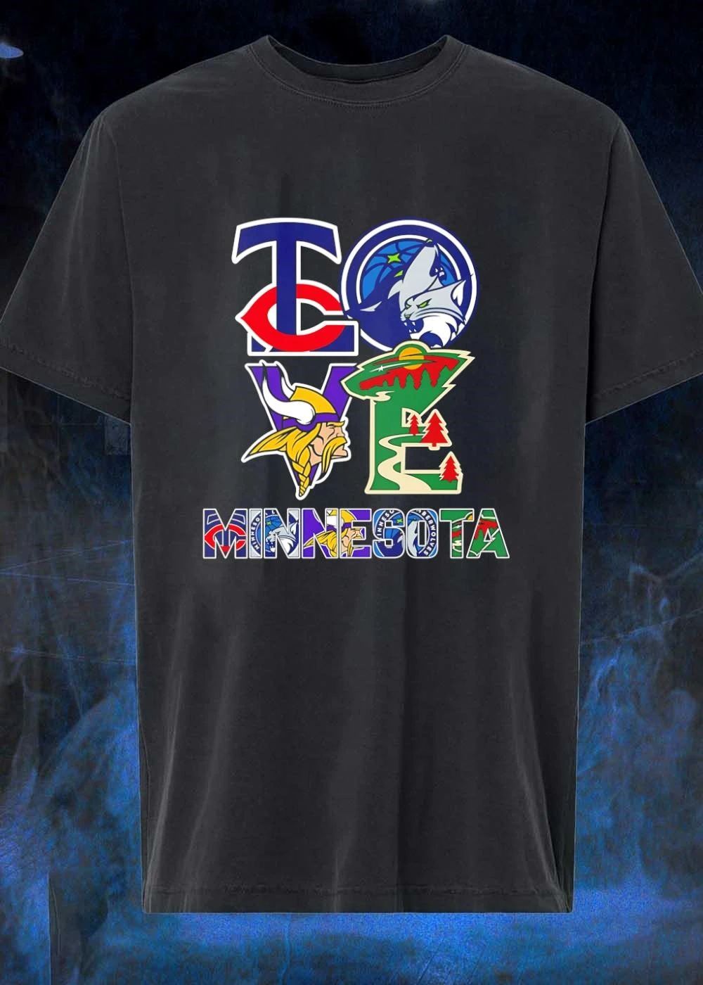 Minnesota Love Sports Team Logos - Adult & Kids T-Shirts, Sweatshirts & Hoodies apparel design preview 1