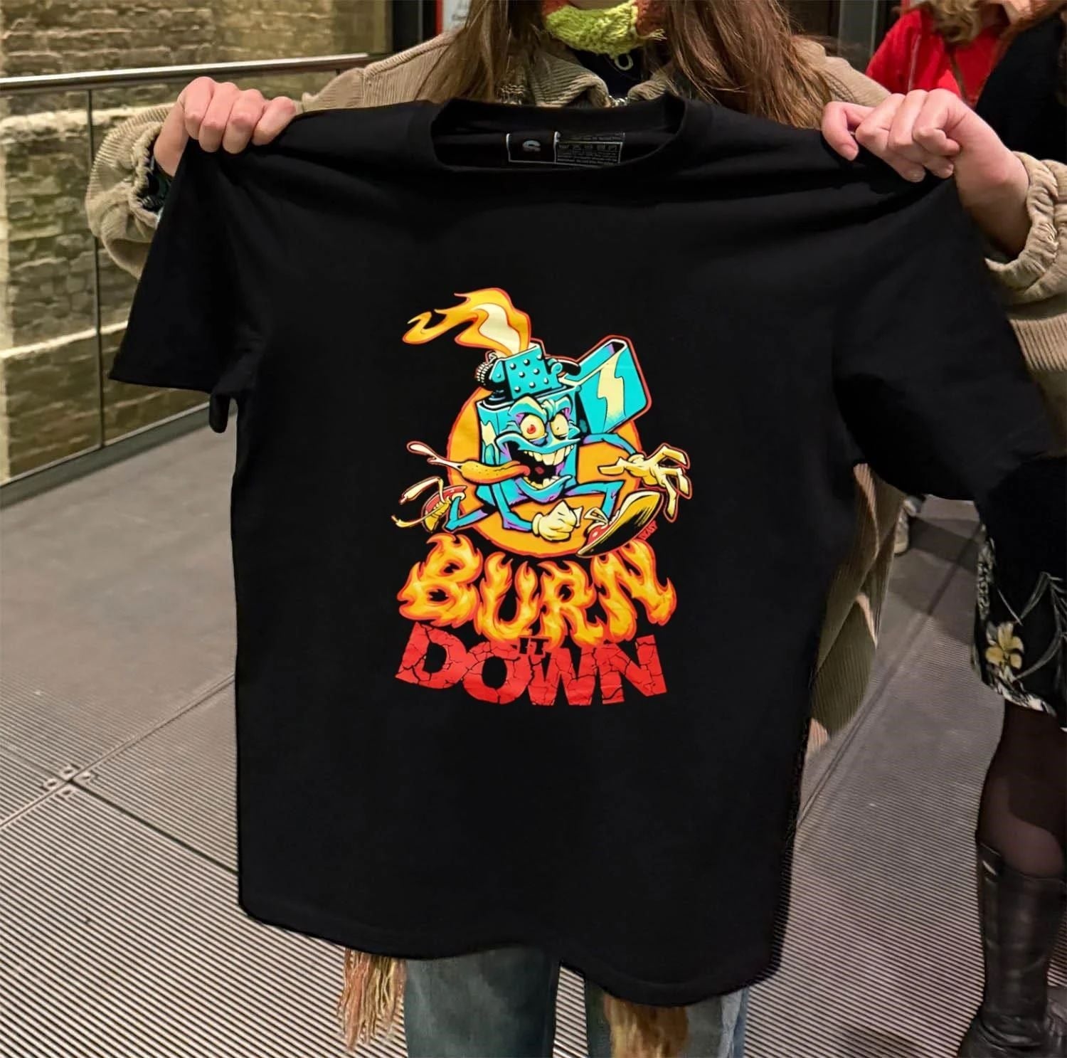 Burn It Down Lighter Character Running - Adult & Kids T-Shirts, Sweatshirts & Hoodies apparel design preview 2