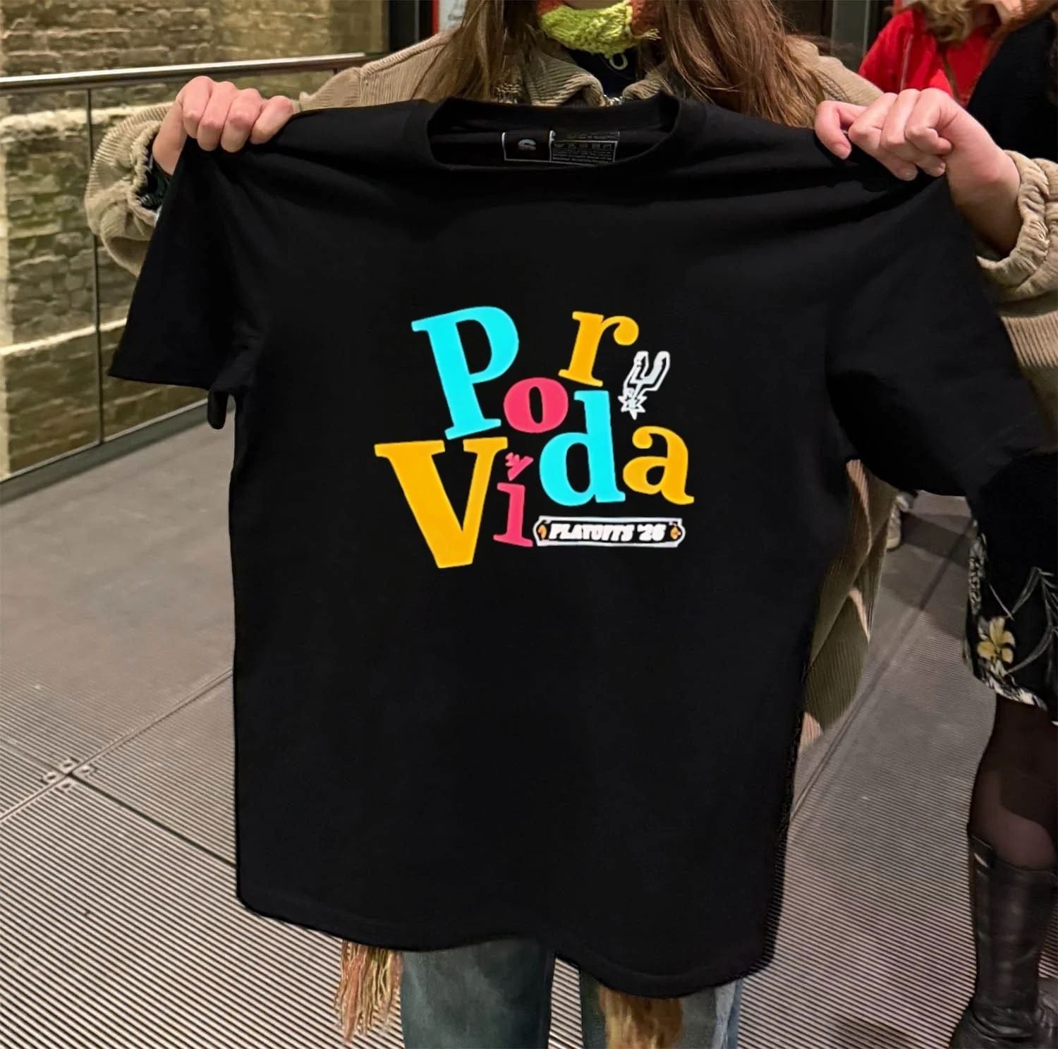 San Antonio Spurs Por Vida Playoffs '26 - Adult & Kids T-Shirts, Sweatshirts & Hoodies apparel design preview 2
