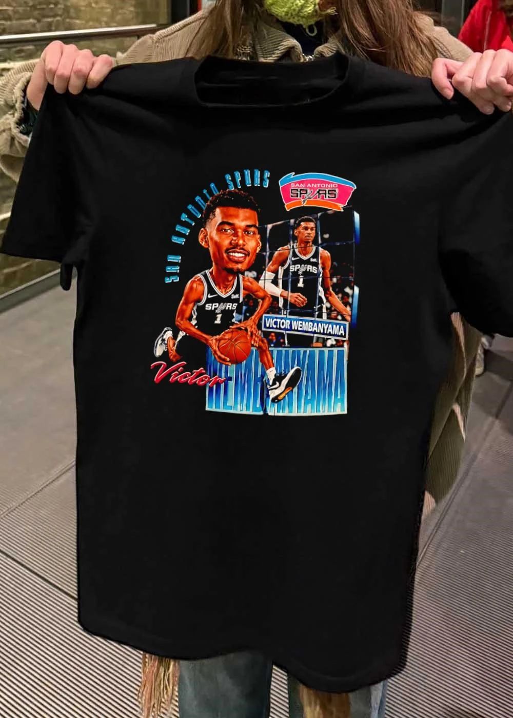 San Antonio Spurs Victor Wembanyama Caricature - Adult & Kids T-Shirts, Sweatshirts & Hoodies apparel design preview 2