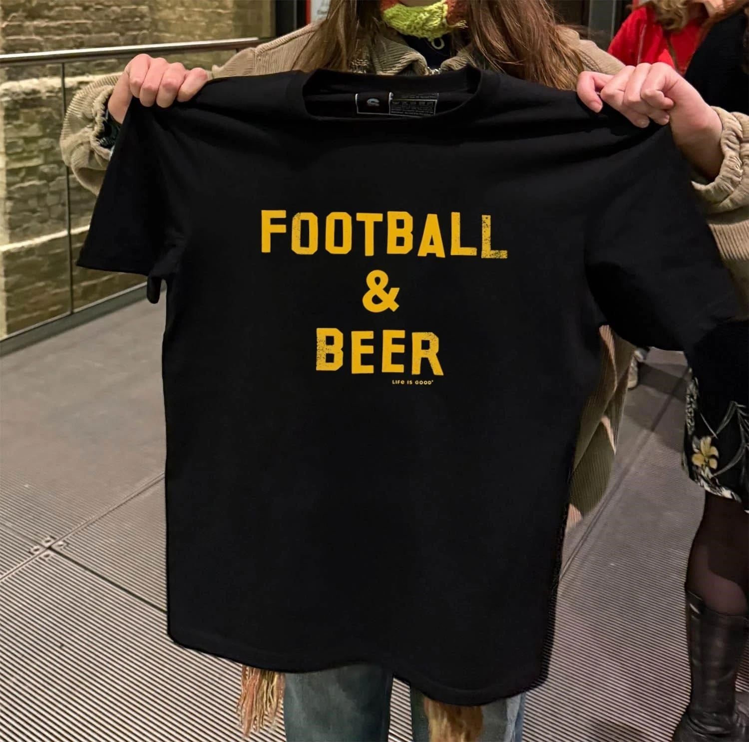 Football Beer Life Is Good - Adult & Kids T-Shirts, Sweatshirts & Hoodies apparel design preview 2
