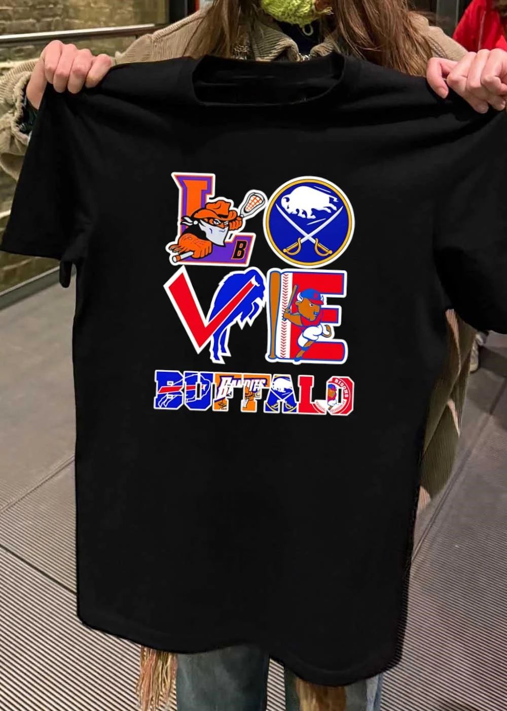 Buffalo Sports Teams Love Logo - Adult & Kids T-Shirts, Sweatshirts & Hoodies apparel design preview 2