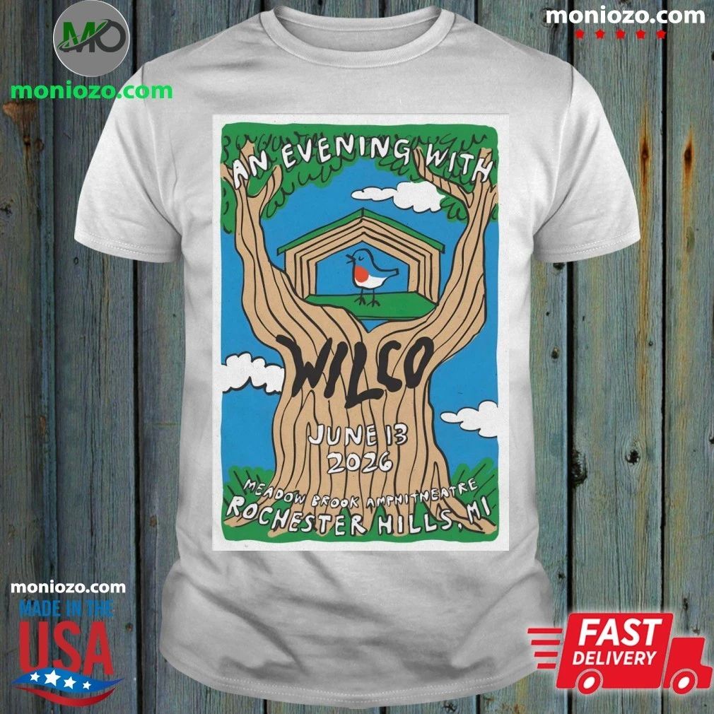 Wilco In Rochester Hills MI On June 13 2026 Tour - Adult & Kids T-Shirts, Sweatshirts & Hoodies apparel design preview 1