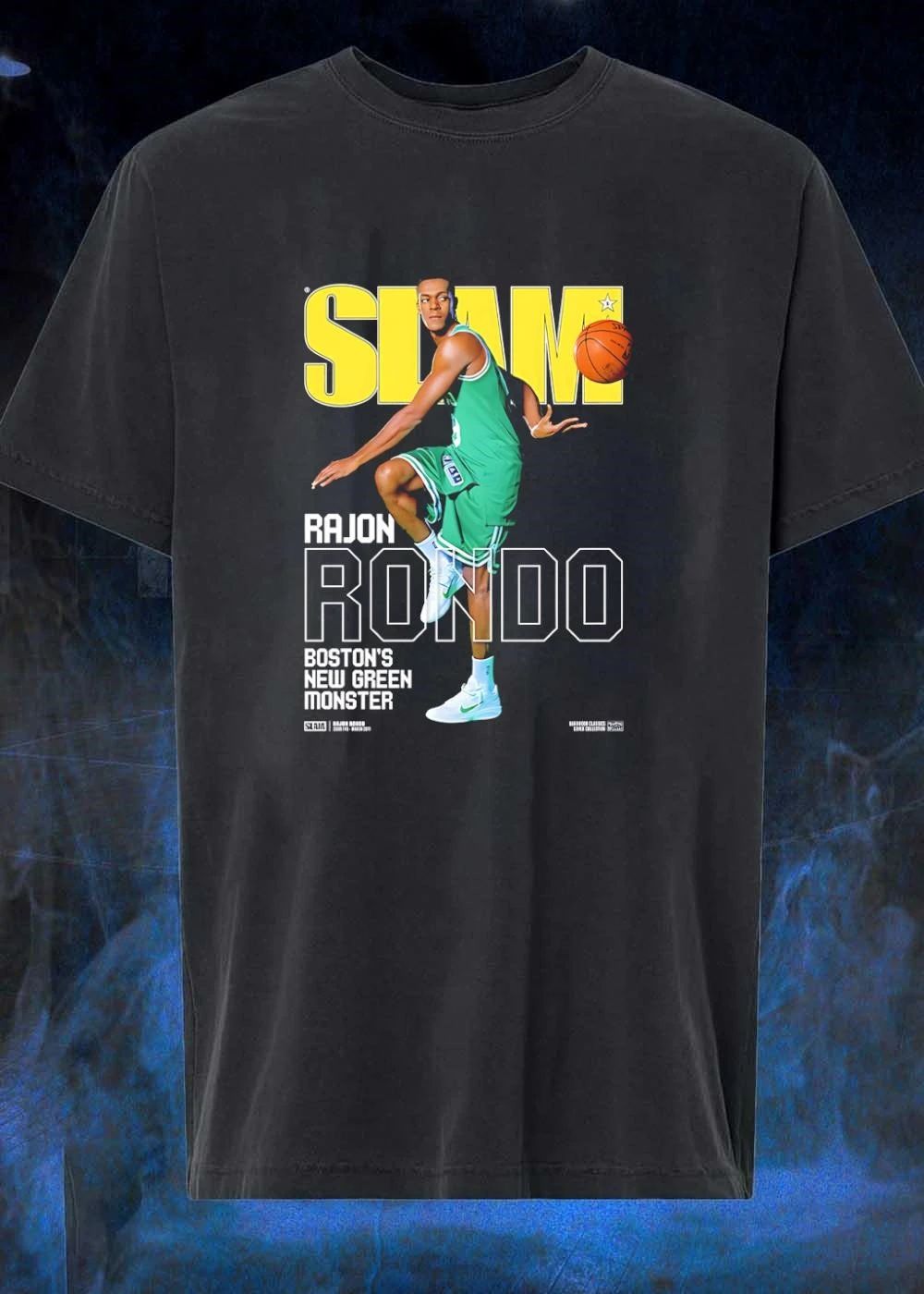 Slam Magazine Cover Rajon Rondo Boston New Green - Adult & Kids T-Shirts, Sweatshirts & Hoodies apparel design preview 1