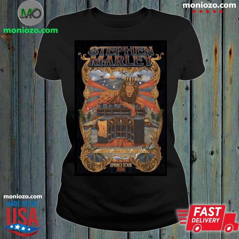 Original Stephen Marley Spring 2026 Shows Poster - Adult & Kids T-Shirts, Sweatshirts & Hoodies apparel design preview 1